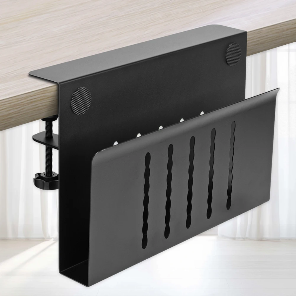 Desk Side Storage Organizer No Drill Under Desk Laptop Holder Laptop Desk Mount for Office and Home