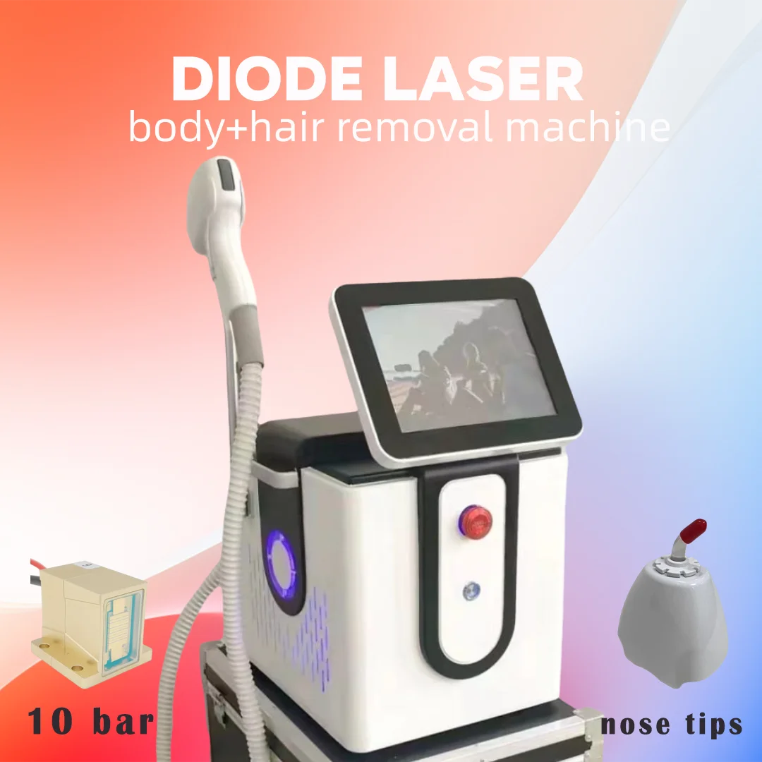 

New Upgrade 10 bar high power 4 Wave Diode Laser Painless Hair Removal Machine Permanent Ice Platin Cooling SystemBig Promotion