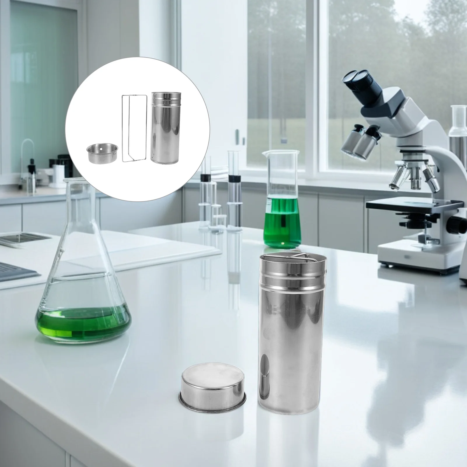 Contenedor de esterilización de laboratorio, soporte de placa de Petri de acero inoxidable de 60Mm para biología, microbiología, recipiente de almacenamiento hermético para laboratorio