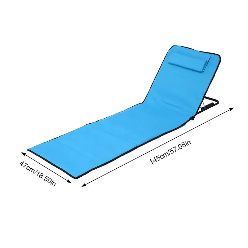 Folding Pool Lounge 5-Position Portable Sun Tanning Chaise With Headrest Foldable Reclining Lounger For Patio Garden Beach Pool