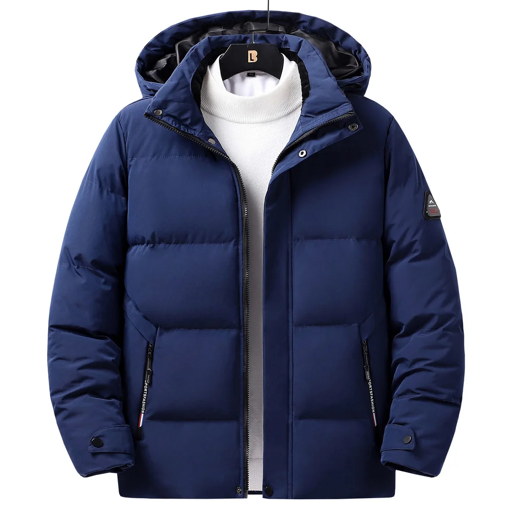 Parka Jacket uomo autunno inverno piumino imbottito in cotone con cappuccio abbigliamento moda uomo caldo addensare cappotti con cappuccio 2023