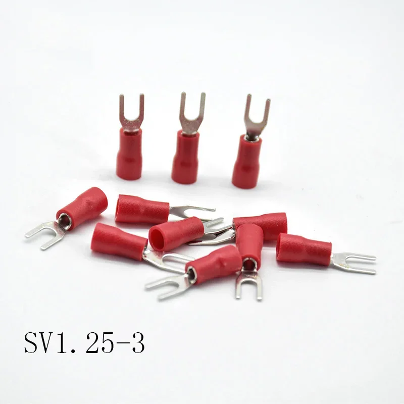 50pcs SV1.25-3/4/5/6/8 crimp terminal Furcate Terminal Cable Wire Connector Insulated Wiring Terminals electrical Lug