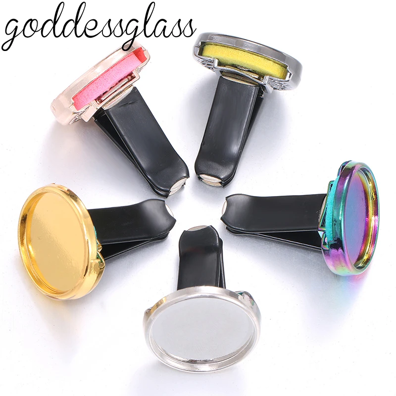 5Colors Bezel Blank Car clip Cabochon Base 5pcs DIY Aromatherapy Decoration Clip Perfume Fittings Essential Oil Scent wholesale