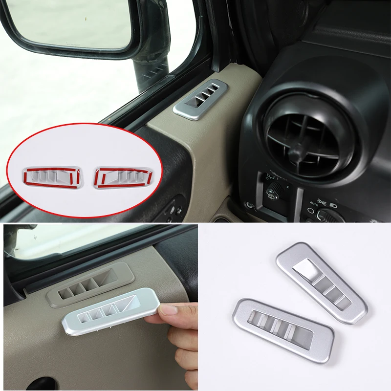 

For Hummer H2 2003-2007 car styling ABS carbon fiber Silver Car Door Air Vent Frame Trim Cover sticker Interior car Accessories