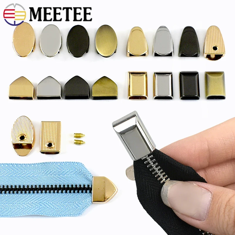 Image of 50 Stück Meetee Metall-Reißverschlüsse, Schwanz-Clip, Reißverschlüsse, Stopper, Steckerkopf mit Schraube, Tasche, Geldbörse, Handtasche, Endverschluss, DIY-Hardware-Zubehör