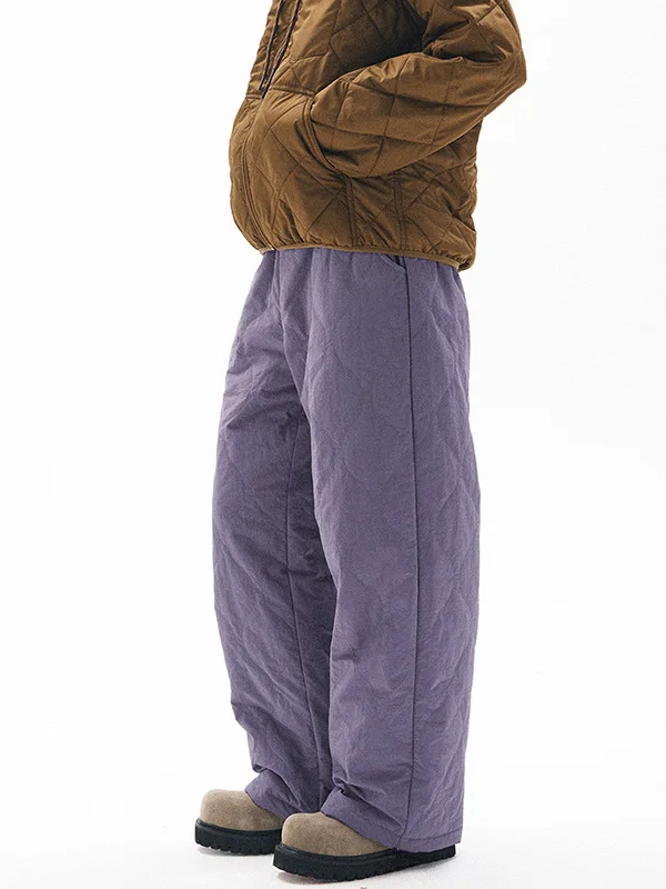 Thiened Cotton Pants Women's Casual Straight Leg Pants Windproof Warm Workwear Long Trousers High Waist Long Pants