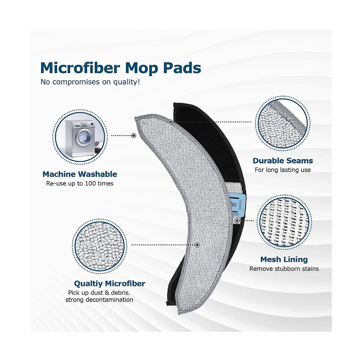 ใหม่ 4PCS Mop Pads สําหรับ Combo J7 J7 + หุ่นยนต์สูญญากาศอุปกรณ์เสริมอะไหล่