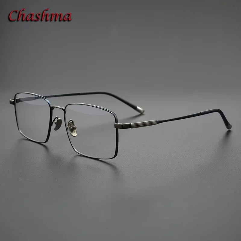 Chashma Men Prescription Glasses Frame Gentlemen Eyeglasses Pure Titanium Ultra Light Rectangle for Optical Lenses Male Gafas