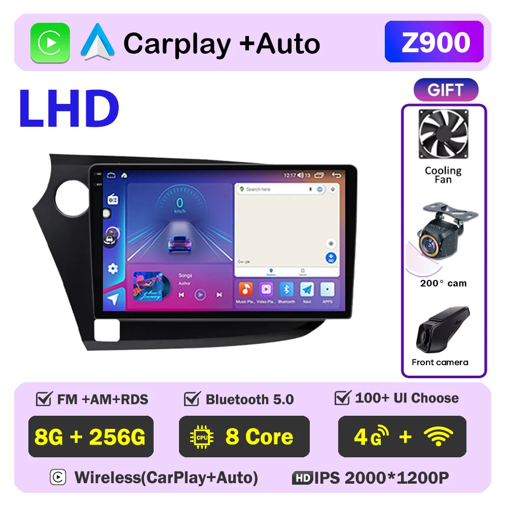 Autoradio Android Navigatie Voor Honda Insight 2009 2010 2011-2014 Multimedia Video Player Head Unit Geen 2din DVD QLED scherm