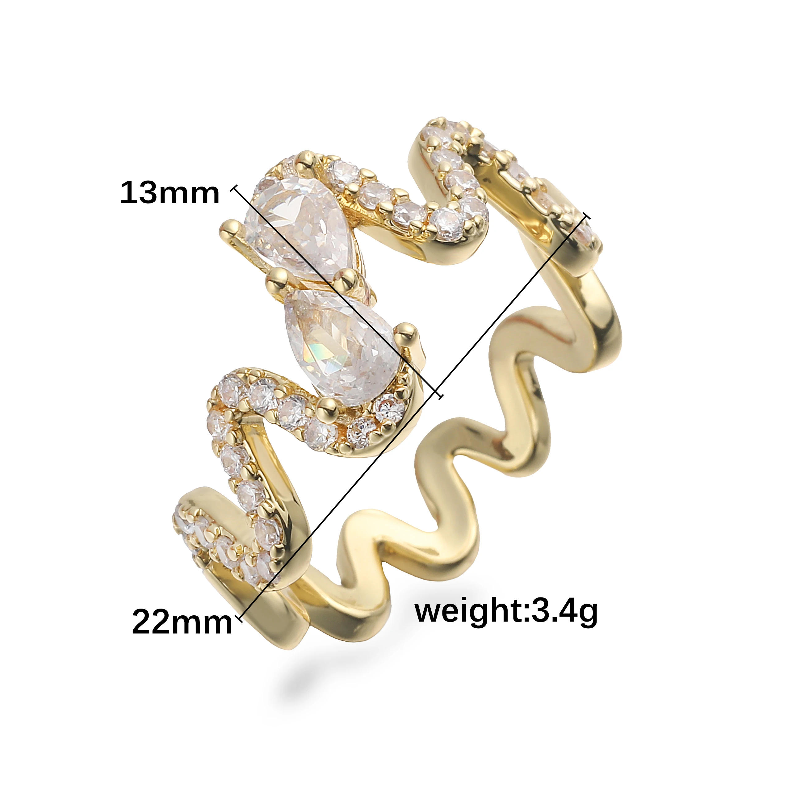 HECHENG، سوار/خاتم نسائي عصري مع زركونيا مكعب 5A تشيكوسلوفاكيا في إعداد مايكرو تمهيد مجوهرات مأدبة السيدات