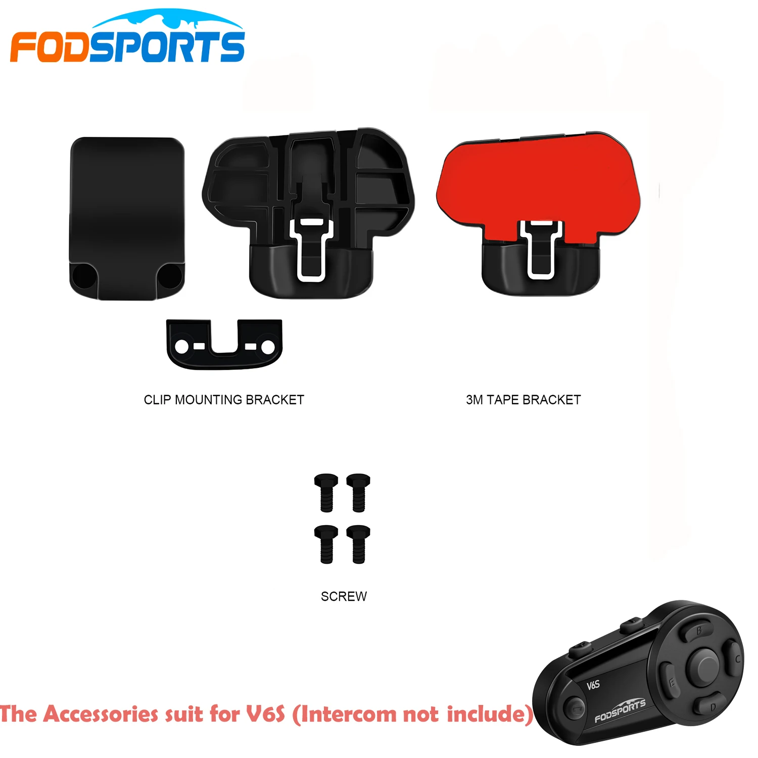 

Fodsports V6S Bracket Motorcycle Helmet Bluetooth Intercom Accessories Intercom Clip Earphone Stand Headset Parts