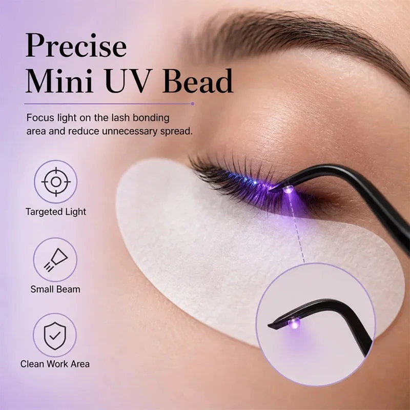 Mini UV Lash Lamp Tweezers 2‑Second Fast Curing Light Eyelash Extension Tweezer Portable LED Flashlight For Lash Glue Nail Art view 3