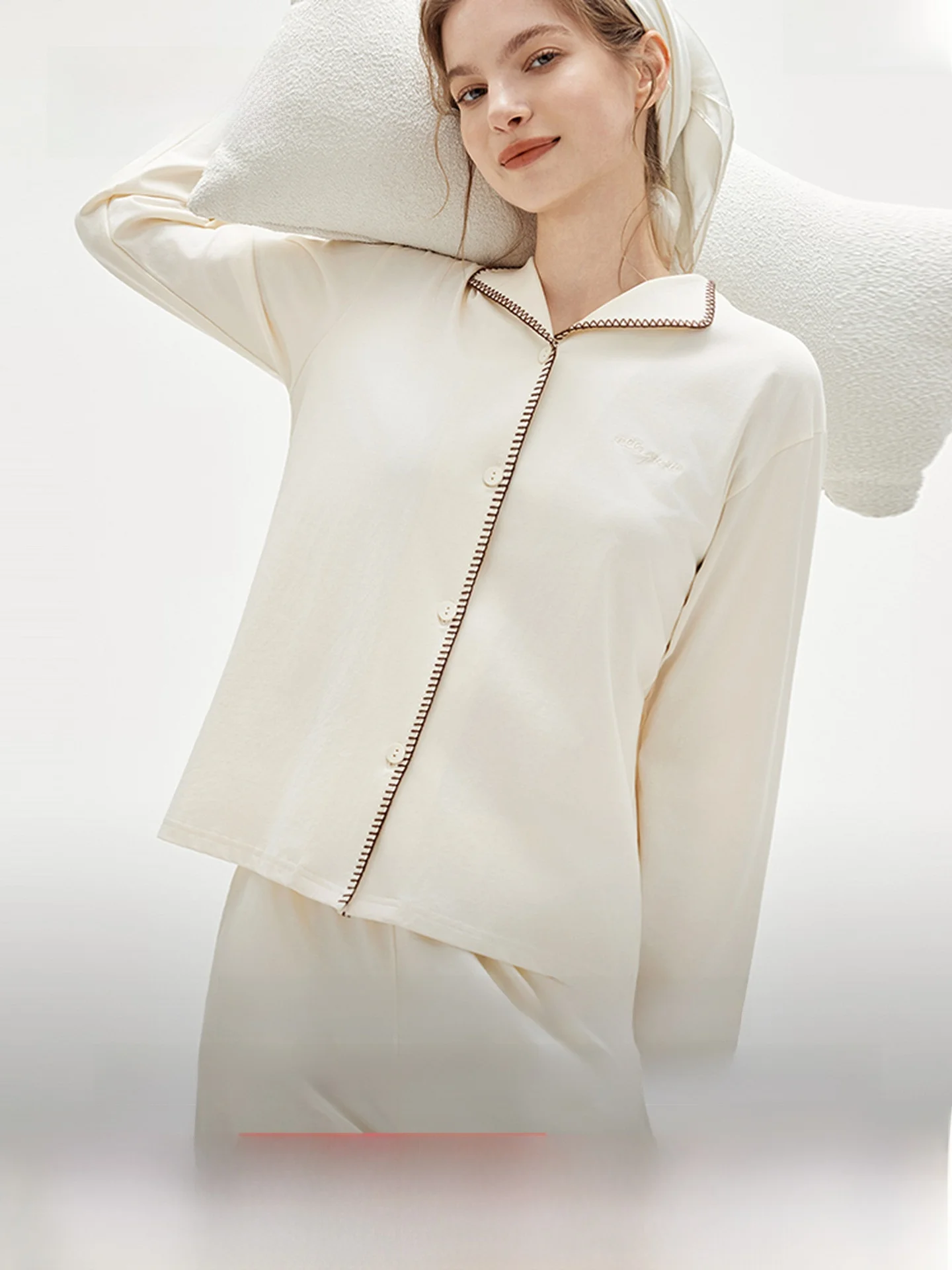 

ELLE Cloud Soft Cotton Sleepwear Set Women's Loose Comfortable Home Clothes Summer New Style Fashionable Two-Piece Suit