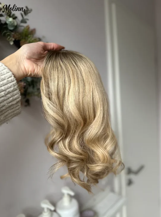 

Shoulder Body Wave Ombre Ash Brown Blonde Synthetic And Blend Futura Fiber HD Lace Front Wig For Women Original Factory Wigs