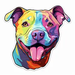 Pit Bull Terrier Sticker Art Mural Living Room Bedroom Cabinet Decoration Home Decor Cute Animal Stickers S826