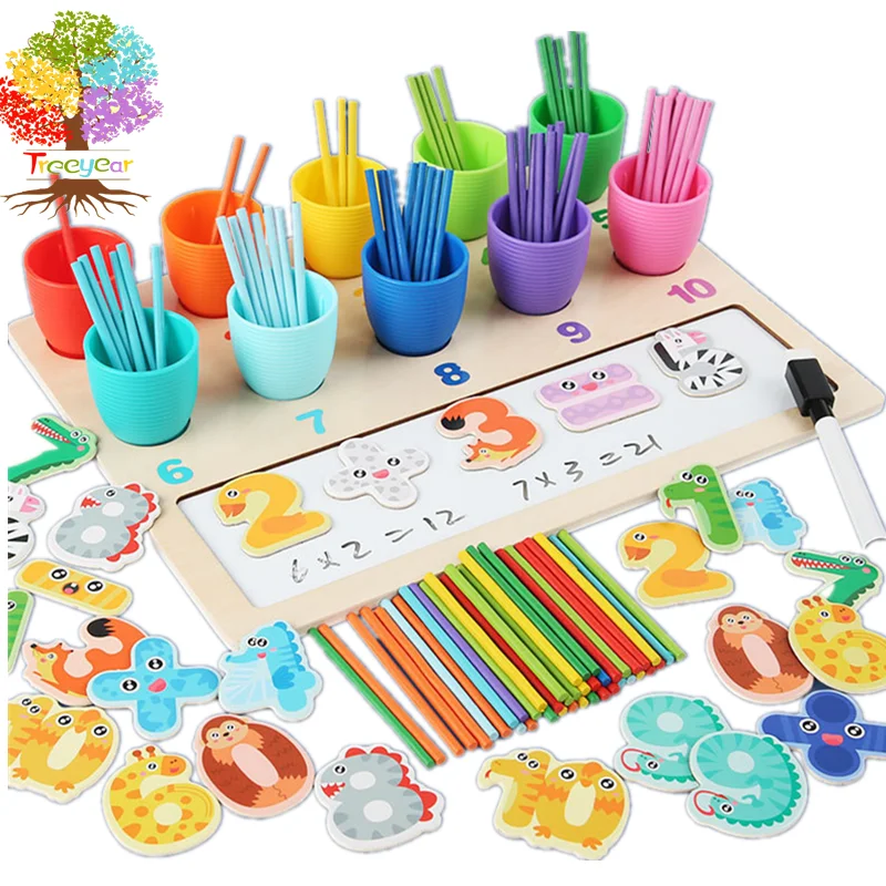 

Treeyear Montessori Math Counting Toys Children's Number Color Classification Matching Early Education Learning Educational Toys