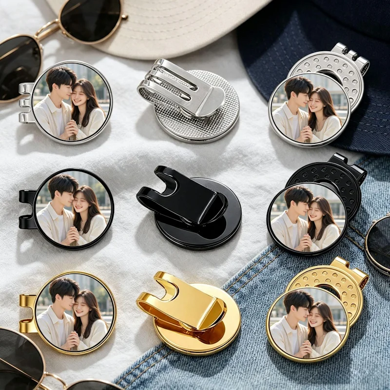 Personalised Custom Photo Golf Cap Clip Golf Mark Clip Custom Logo Golfer Gift Sublimation Golf Cap Clip Mark