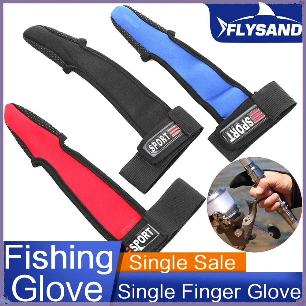 FLYSAND Single Finger Fishing Gloves Bare Fingertips Nonslip Sea Fishing Protection Gloves for Fishermen