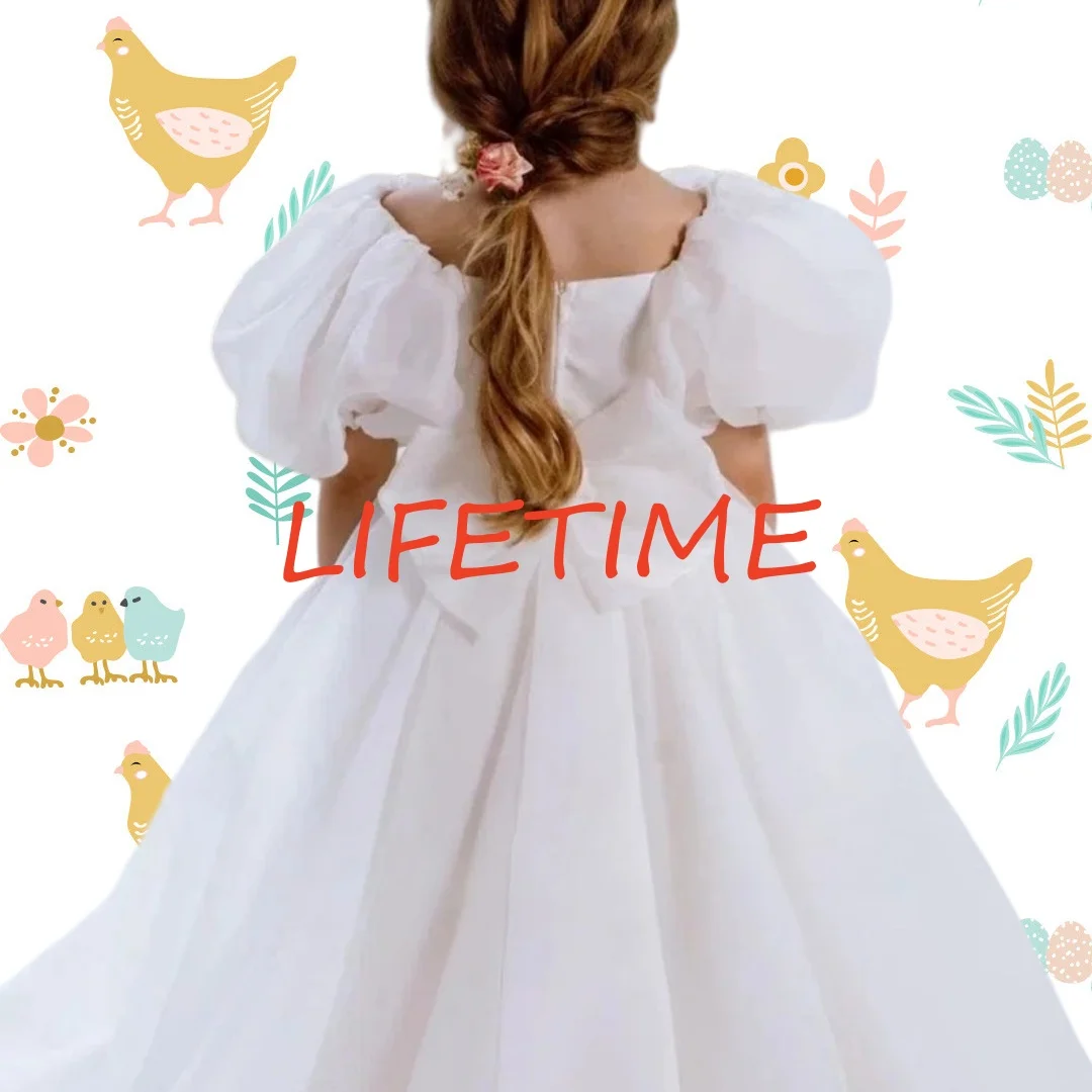 Customized Flower Lace Dress for Girls Ivory First Communion Junior Bridesmaid Ball Gown Princess Style for Party And Wedding