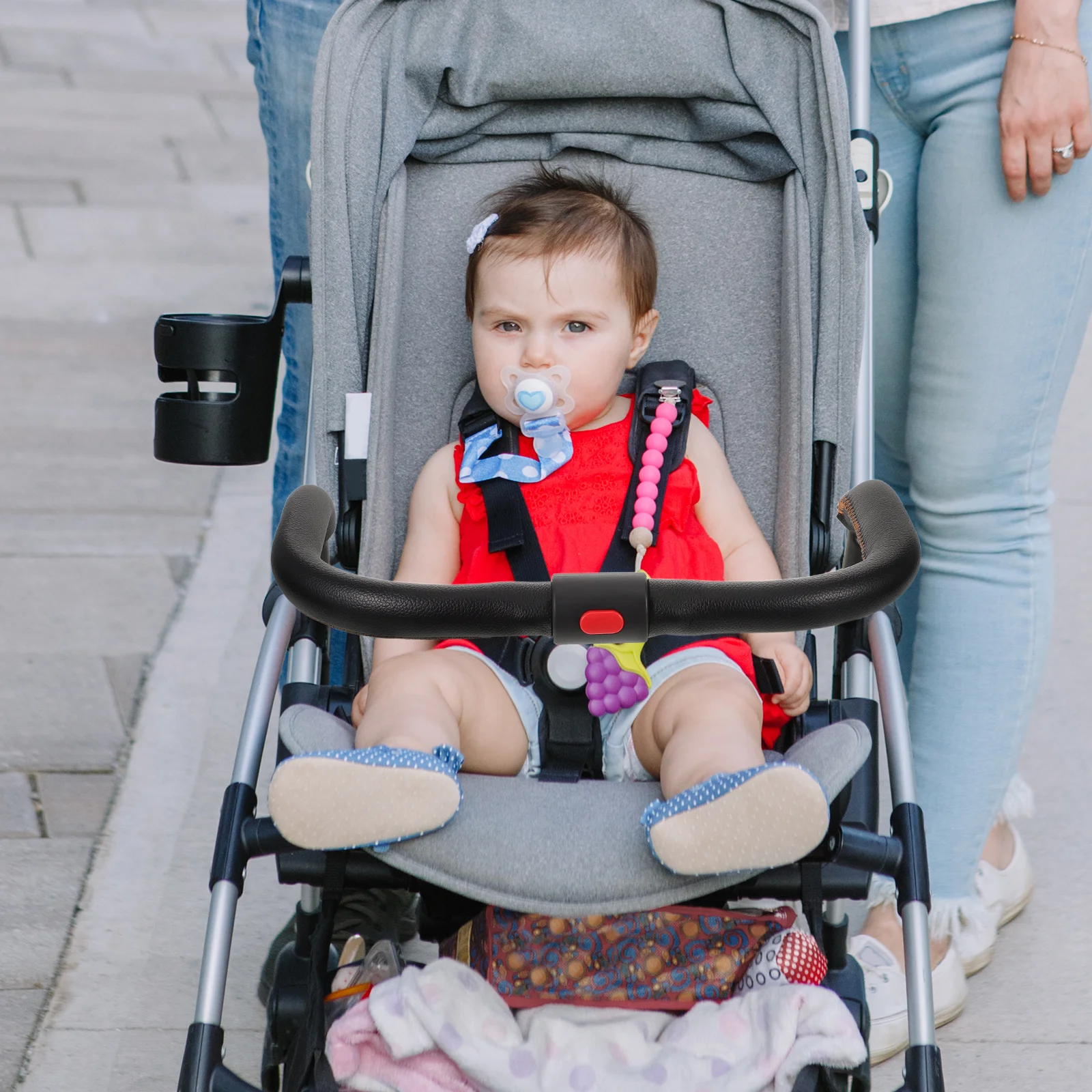 Barre d'accoudoir de poussette pour bébé, garde-corps confortable, fixation universelle de pare-chocs de remplacement pour poussette d'enfant en bas âge