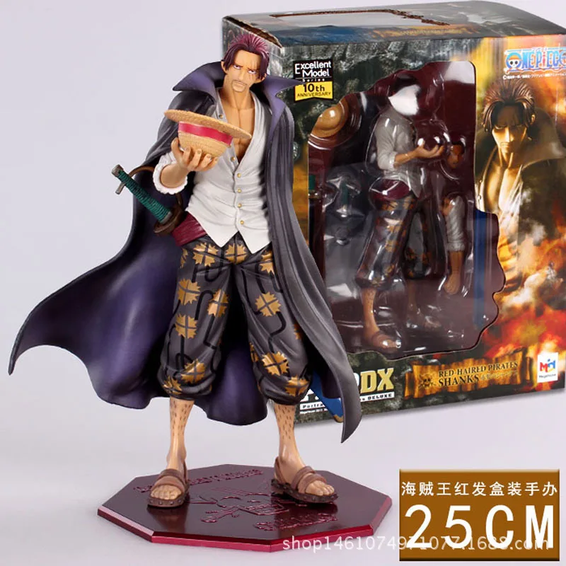 25CM One Piece Shanks Anime Assembly Figure Action Model Decoration Cartoon Doll Ornament Collection Toys Gifts Present Ins