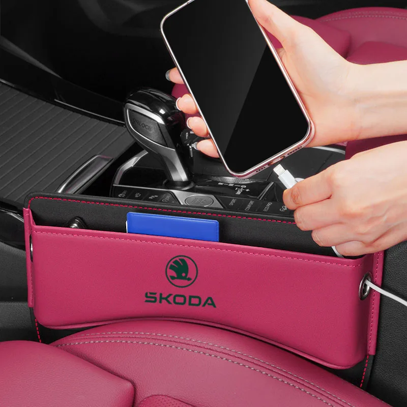 Car seat manager storage box leather accessories for  Skoda OCTAVIA PRO PRO SUPERB KODIAQ GT