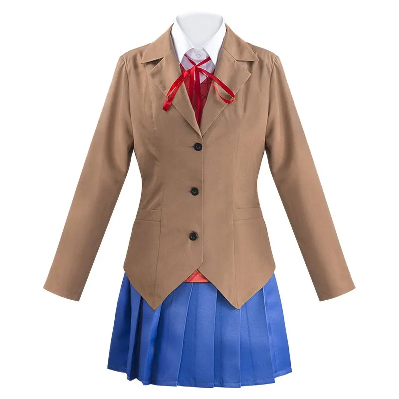 Gra Doki Literature Club Natsuki Cosplay Sayori Yuri Monika Kostium Cosplay Peruka Zestaw Mundurek Szkolny Dziewczęcy Damski Strój — 2
