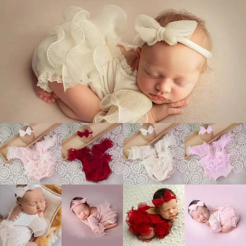 Newborn Outfit  Baby Photography Props Baby Girl Dress  Romper Baby Fotografia Accessories