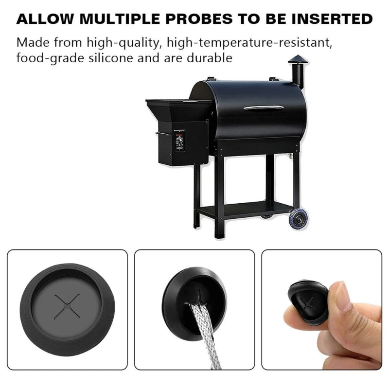 3/6pcs Rubber Probe Grommet Replacement Black Temp Probe Grommet BBQ Grills Grommet Barbecue Accessories Drop Shipping