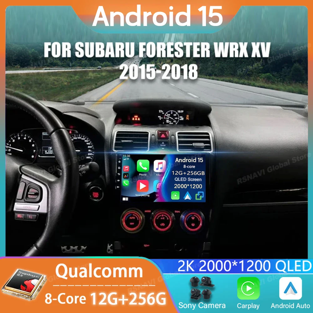 Radio de coche Android 15 para Subaru WRX Forester 4 SJ 2012 - 2018 Carplay navegación estéreo DSP Multimedia Auto estéreo GPS Player BT