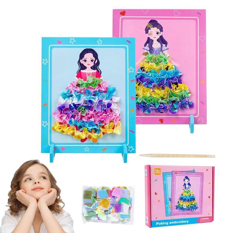 Kids Princess Painting Kit Arts & Crafts Drawing Toys Watercolor Painting Wooden Art Supplies Painting Crafts Educational Toys