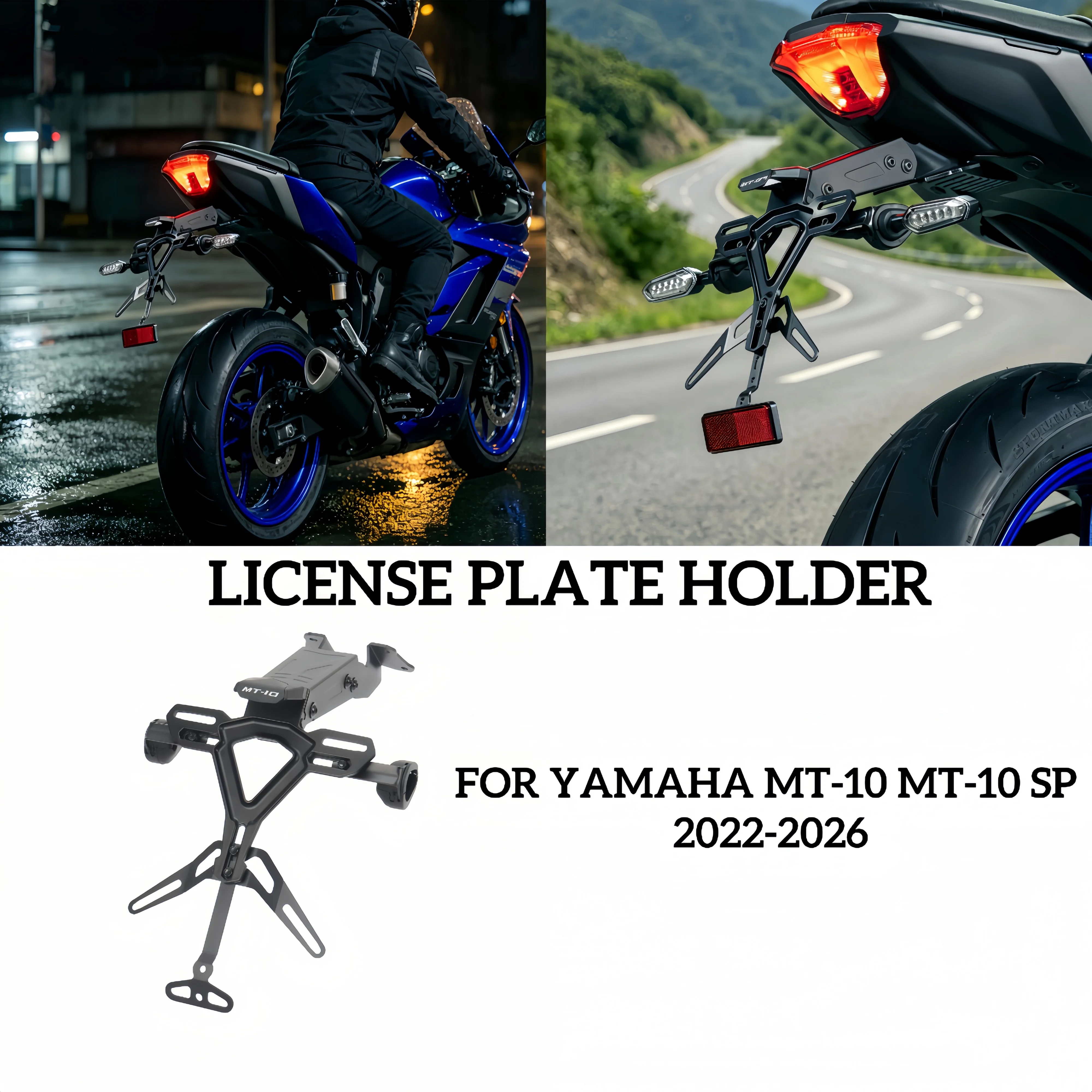 Accessories LED license plate holder Tail tidy Rear Fender License Plate Holder For YAMAHA MT-10 MT10 MT10 MT-10 SP 2022-2026