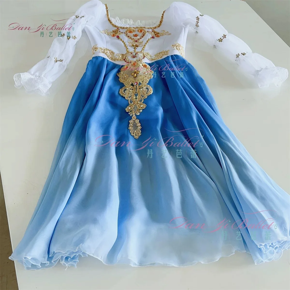 Danyi Swan Lake escena vestido de ballet vestido de gasa azul falda de rendimiento de competición personalización profesional