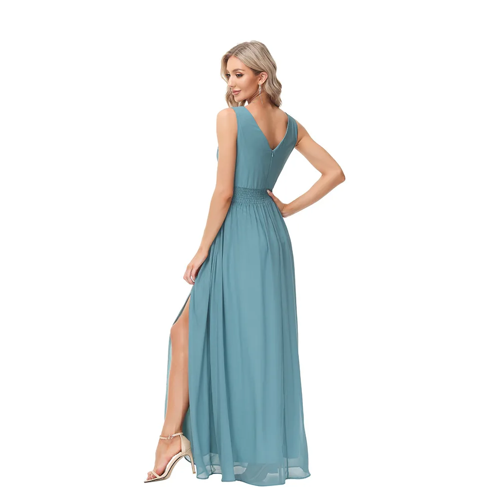 Bridesmaid Dresses V-neck A-LINE Chiffon Elegant Dress Women for Wedding Party with Split