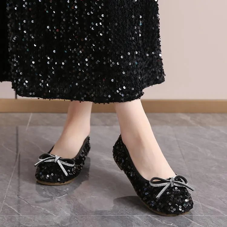 2026 Damen Glitzer-Ballerinas Lässige Gehschuhe Frühling Neu Runde Zehenkappe Schleife Modische Marken-Kleiderschuhe Zapatillas Mujer – Detail 20