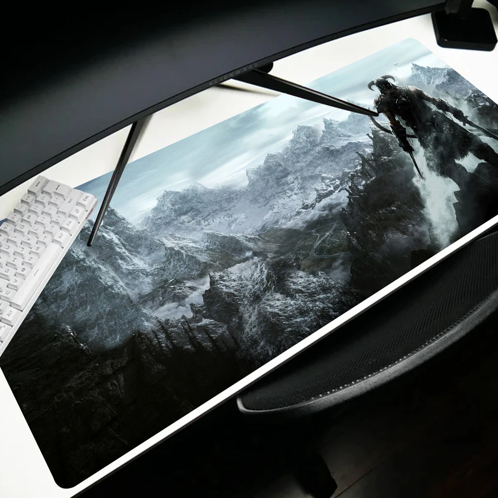 Skyrim لوحة ماوس ألعاب كبيرة 900x400 لوحة ماوس كمبيوتر ألعاب الكمبيوتر المحمول ماوس حصيرة مكتب Mausepad XL سيليكون لوحة المفاتيح حصيرة مكتبية
