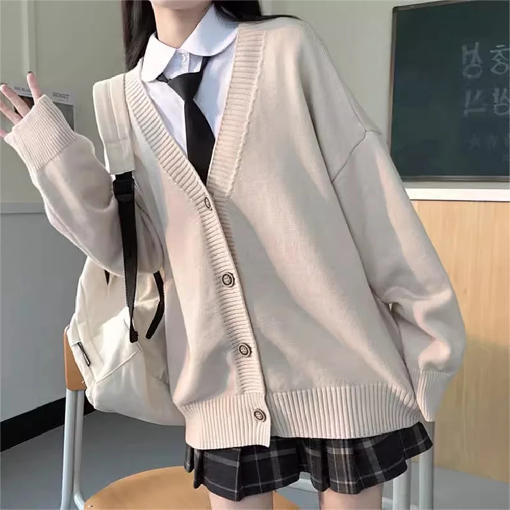 College style women\'s cardigan spring and autumn 2024 new middle and high school student sweaters preppy girls cardigans coats