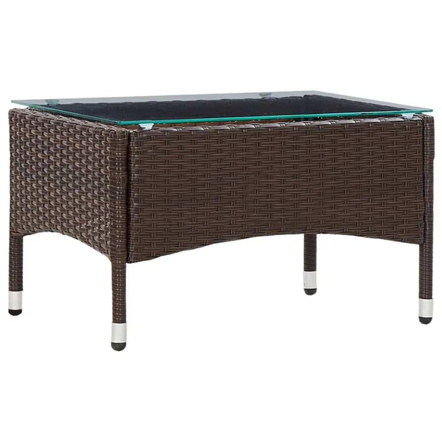 

Coffee Table Brown 23.6x15.7x14.2 Poly Rattan