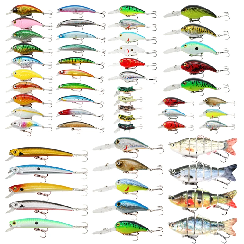 

56pcs/bag Fishing Lure Wholesale Minnow Wobblers Crankbaits Hard Baits Saltwater Artificial Fishing Lures Combo Sets