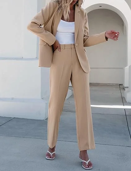 Tesco Customized Women's Two Piece Sets Pants Suits Dressy Business Casual Outfits Professional Blazer Pantsuits Set Work Office