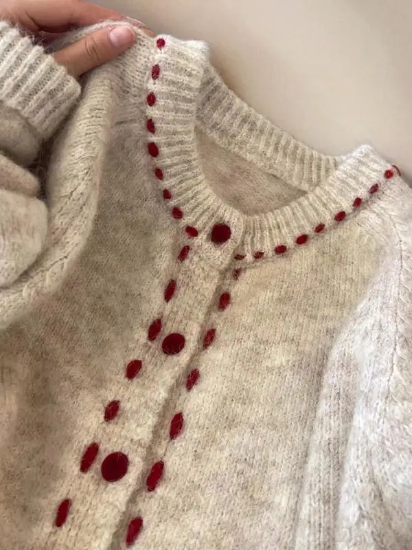 

Цветной блуз в стиле ретро, вязаный открытый кардиган, женская мягкая уютная верхняя одежда, весна-осень-зима, новый дизайн, Sensation V-Ne Long Sve