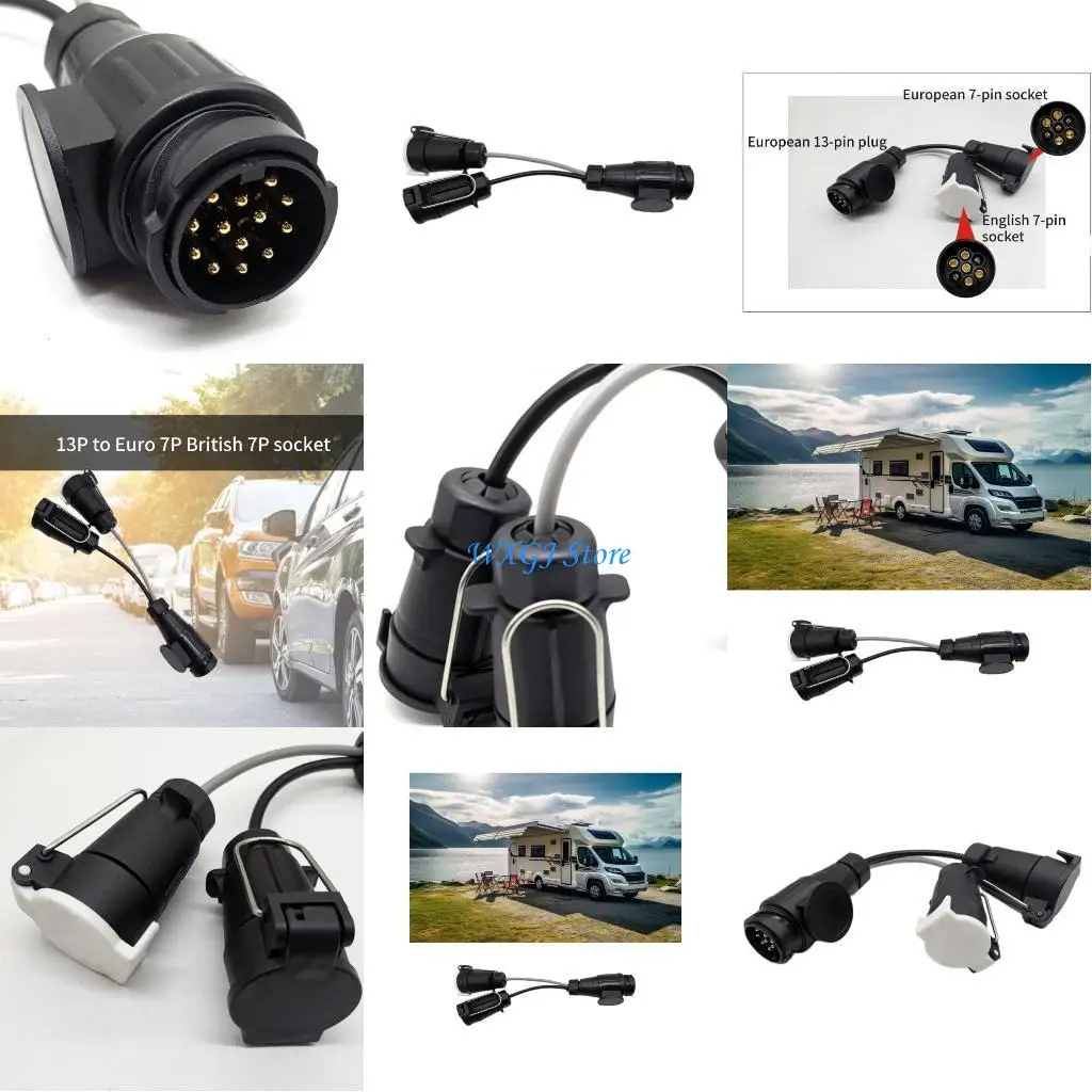 

37JE Towbar Car Plug Adapter 12V 13 Pin to 7 Pin Towing Adaptor Trailer Caravans Truck