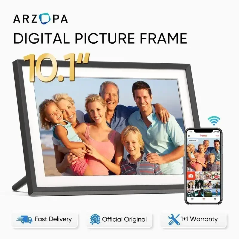 ARZOPA WiFi Digital Photo Frame 10.1 Inch IPS Touchscreen Electronic Photo Frame with 32GB Frameo Digital Picture Frames