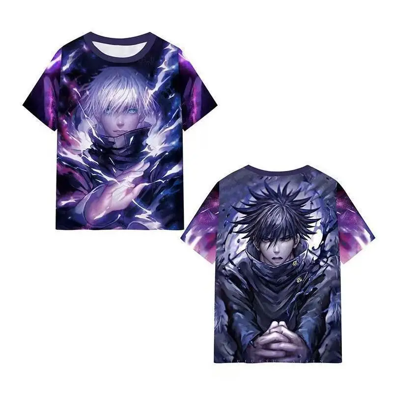 

Jujutsu Battle Gojo Satoru Fashion T-Shirt Short Sleeved Loose Anime Cartoon Printed Clothes Base Shirt Student Gift 2026 Summer