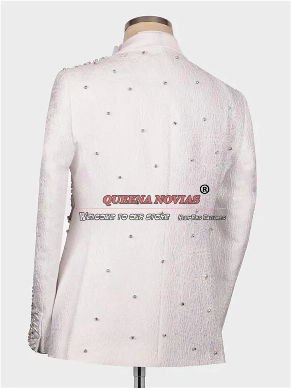 Groom Wedding Suits For Men Luxury Ivory Flower Patterned Ivory Gold Tuxedo Bespoke Male Clothing Terno Masculinos Completo 2024