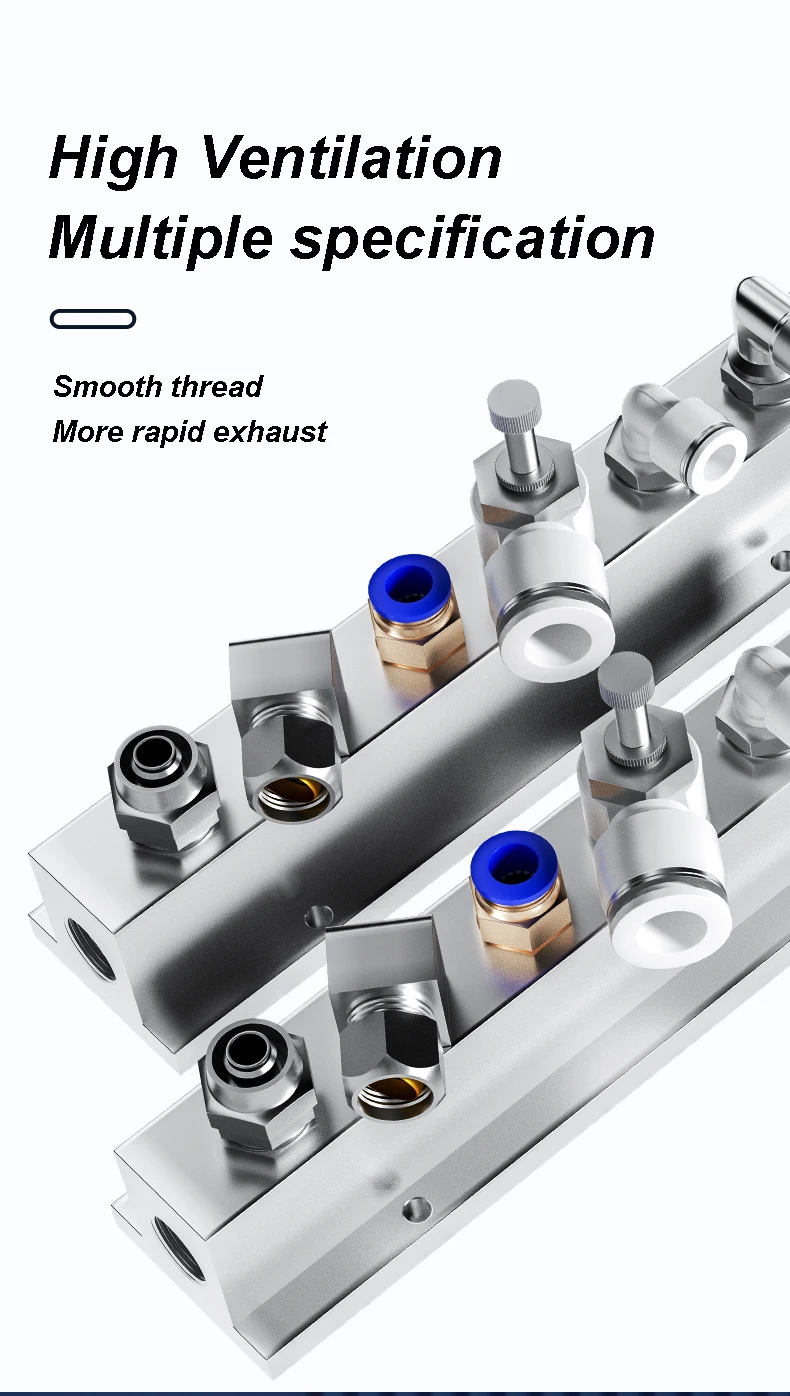 T-Typ Verteilerblock Splitter Pneumatische Luftkompressor Verteiler Fitting – Detail 3