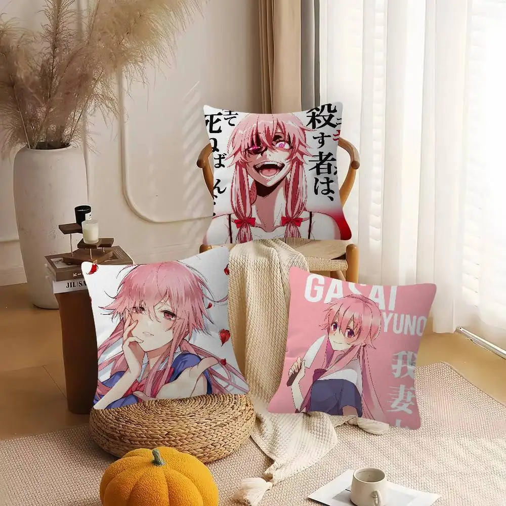 Anime Future Diary Cute Cartoon Two-dimensional Pillowcase Bedroom Sofa Cushion Cover Nap Pillow Cover