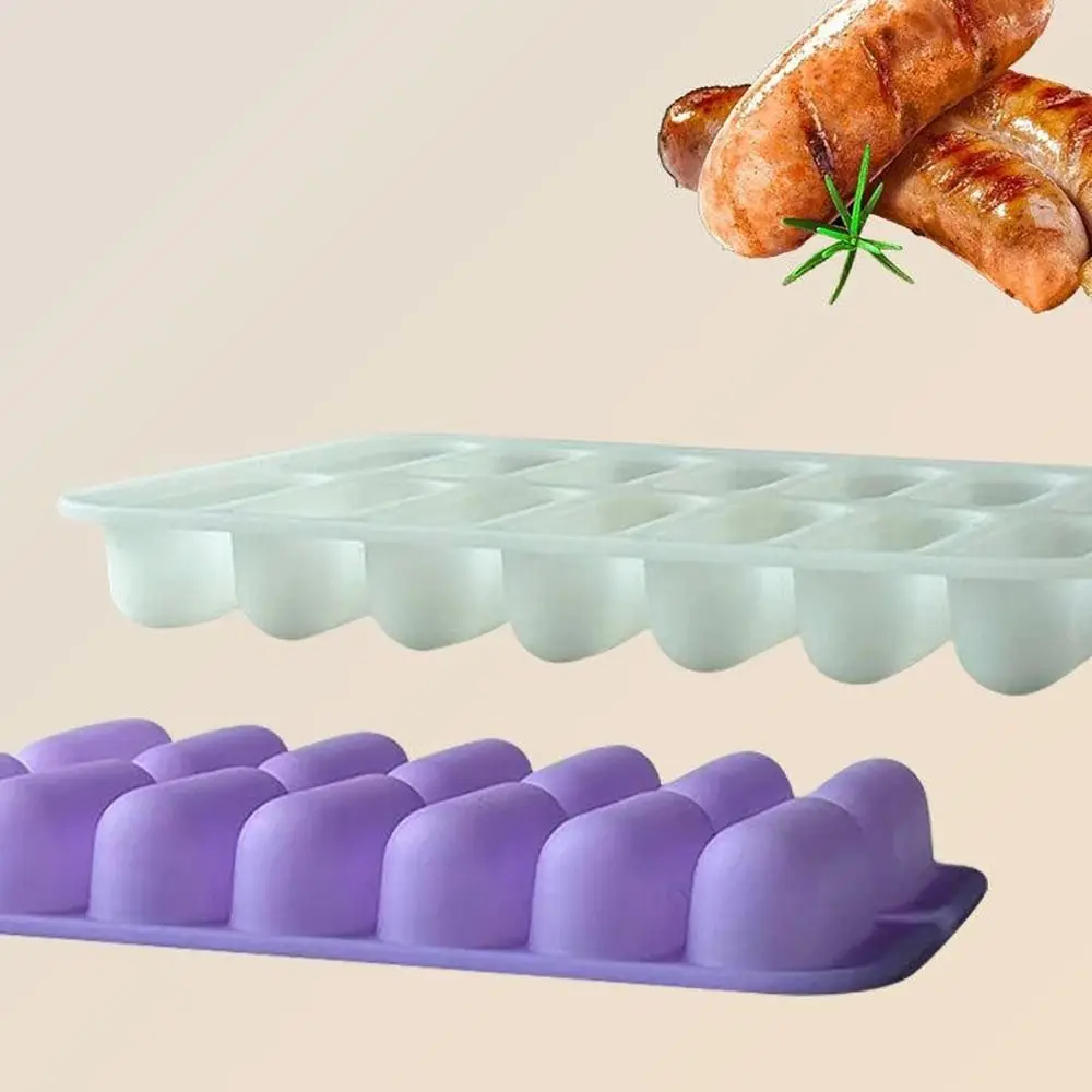 Kitchen Sausage Maker Mould Silicone Mold DIY Non-Stick 14 Form With Lid Making Sausage Mold Hot Dog Making Mould Cooking Tools