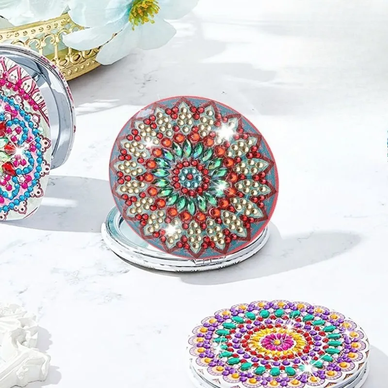

1PC DIY Diamond Painting Art Set Mandala Pattern Small Mirror Special Shape Crystal Artificial Diamond Mosaic Process