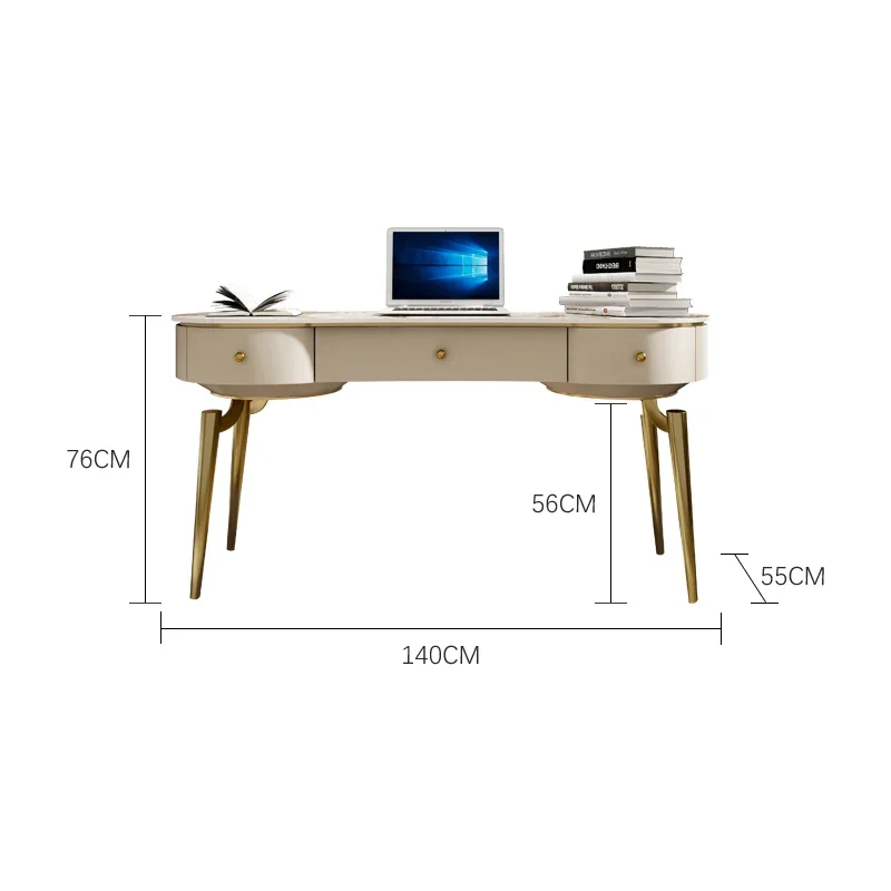 

Light Luxury Desk Chair Combination Study Desk Boss Modern Simple High Sense Stone Plate Computer Desk